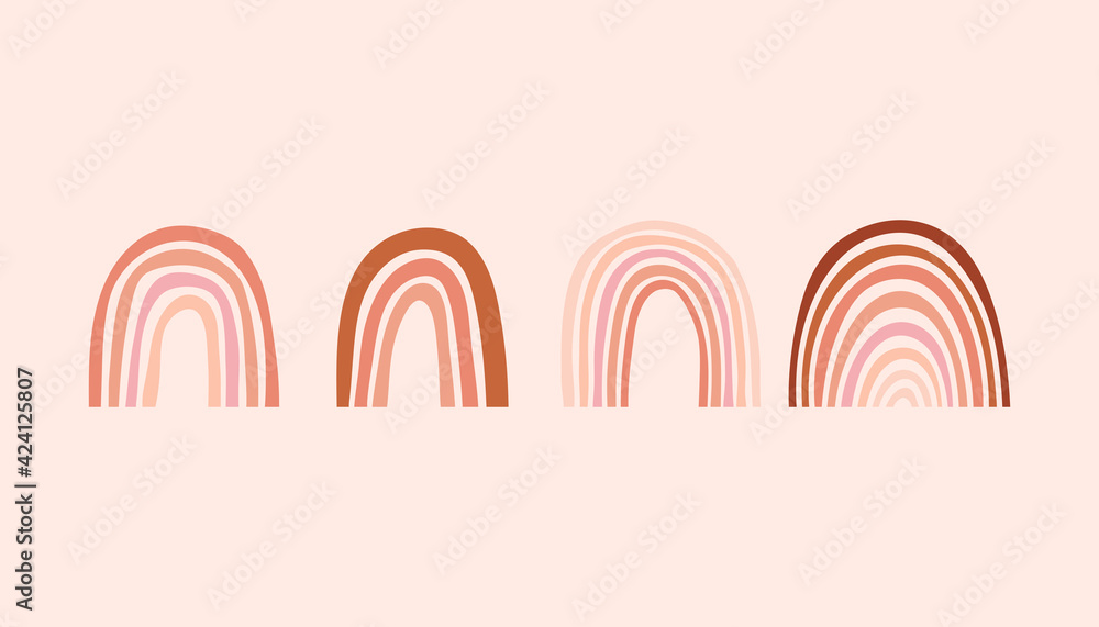 Poster Vector set of design elements and shapes for abstract backgrounds and modern art - boho prints and posters