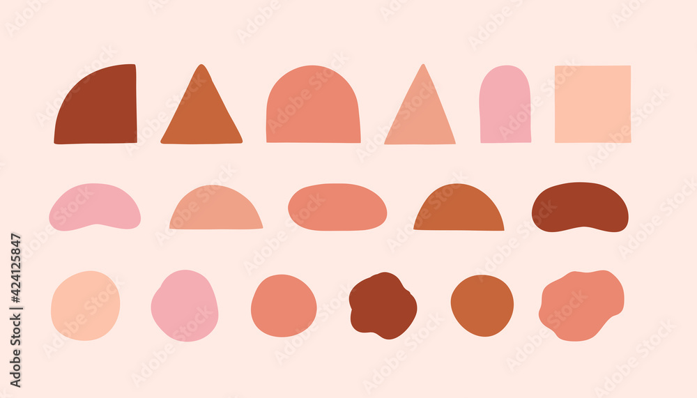 Poster Vector set of design elements and shapes for abstract backgrounds, geometrical elements and leaves