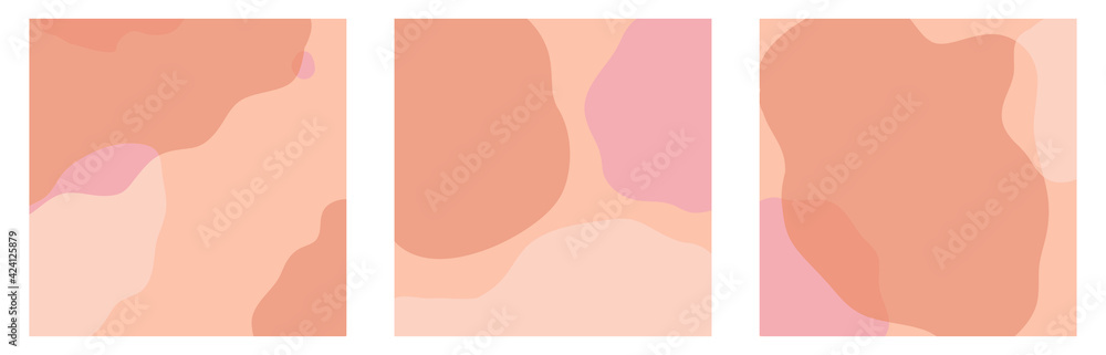 Poster Vector set of abstract creative backgrounds in minimal trendy style with copy space for text - design templates for social media posts and stories