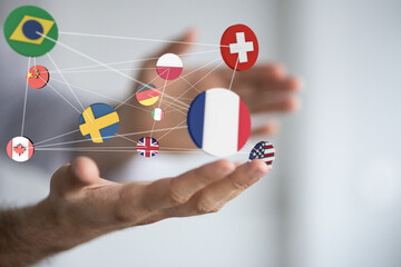 international counties flags - 3D realistic.