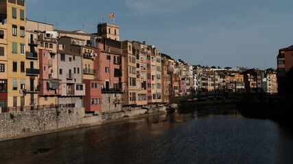 Early morning in Girona, view from the Eiffel bridge