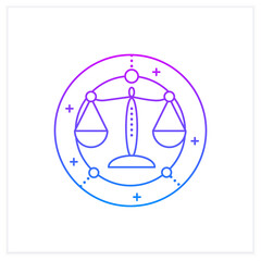 Libra gradient icon.Seventh fire sign in zodiac. Scales birth symbol. Mystic horoscope sign. Astrological science concept.Isolated vector illustration.Suitable to banners, mobile apps and presentation