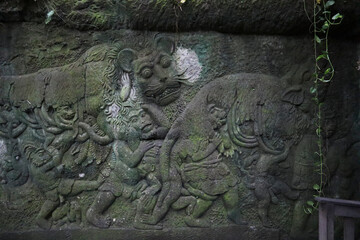 Fototapeta na wymiar Ancient carving on the wall