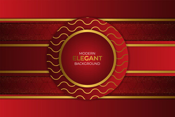 Modern Elegant Horizontal Layers Background Red Maroon and Gold with Glitter