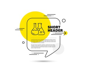Chemistry lab line icon. Speech bubble vector concept. Laboratory flask sign. Analysis symbol. Chemistry lab line icon. Abstract bubble balloon badge. Vector