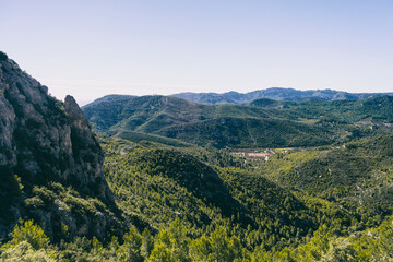 Fototapeta premium view from the top of a mountain in catalonia.