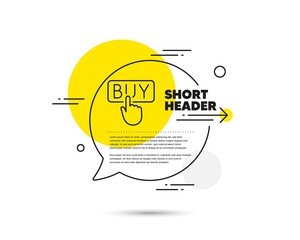 Click to Buy line icon. Speech bubble vector concept. Online Shopping sign. E-commerce processing symbol. Buying line icon. Abstract bubble balloon badge. Vector