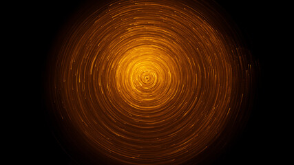 gold, orange, yellow light particles in a circular rotation