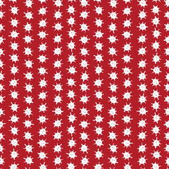 Classic vintage seamless pattern with polka dot, sun stars snowflake texture grunge crayons ink. red White background. Can be used for greeting card design, Gift wrap, fabrics, wallpapers. Vector