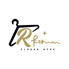 illustration of minimalist botique logo design . the elegant hanger icon