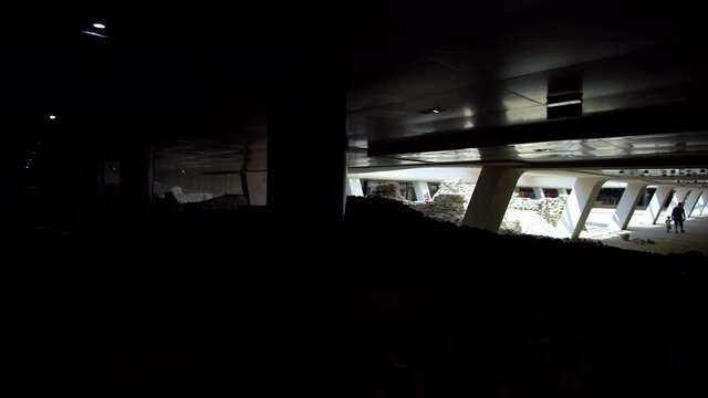 Panoramic view of the Roman archaeological site near the exit of the Serdica metro station in Sofia