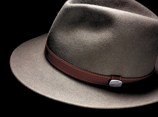 Elegant hats for man for all seasons. Studio shoot.
