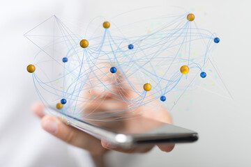 Business cubes  network team word