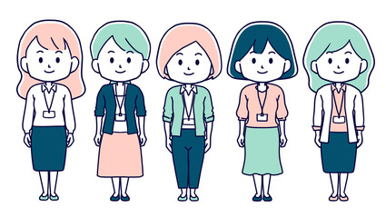 働く若い女性たち