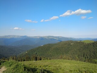 Beautiful view of Bucegi mountains. Summer of 2020, in Romania