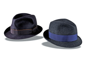 Elegant hats for man for all seasons. Studio shoot.