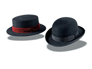 Elegant hats for man for all seasons. Studio shoot.