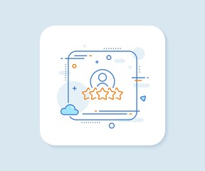 Business rank line icon. Abstract square vector button. Employee nomination sign. Human rating symbol. Human rating line icon. Quality concept badge. Vector