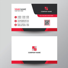 Simple and Clean Red and White Business Card Template