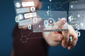 media develop interface web application in hand