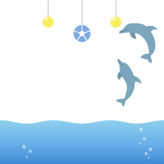 イルカショーのイラスト