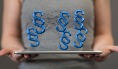 Lawyer and advocate on-line law services concept.