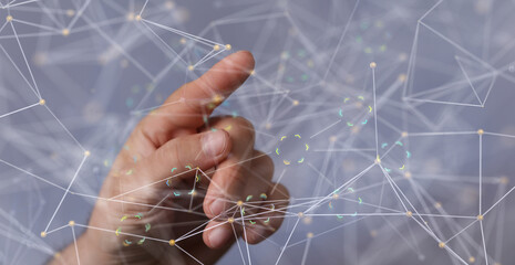 screen binary code interface digital touch