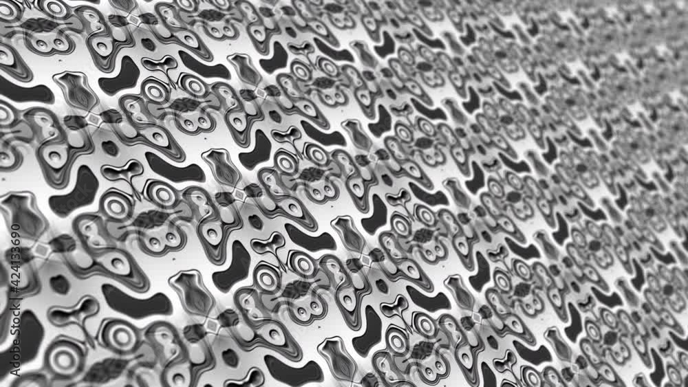 Poster abstract geometric surface matrix loop motion background with depth of field effect. bright clean mi