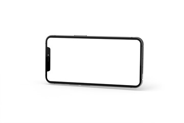 Realistic isometric black frameless smartphone mockup perspective 3d