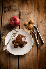 apple pie with nuts and chocolate