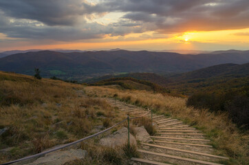 sunset in the mountains