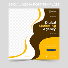 Digital Marketing Agency Social Media Banner template. editable social media post for corporate.