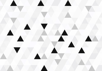 Abstract Pattern Triangle background texture geometric, monochrome, vector decoration design illustration.