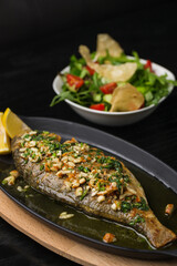 Whole fish in restaurant