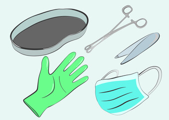 surgical instruments vector illustration