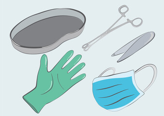 surgical instruments vector illustration