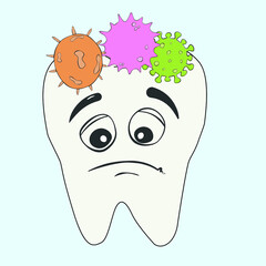 tooth and bacteria stock illustration