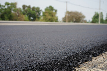 The blur of the asphalt road