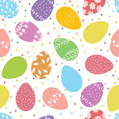 Easter eggs, seamless vector pattern. Colorful eggs. prints, wrapping paper