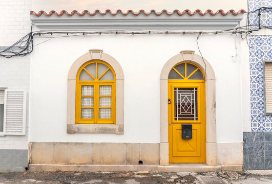 Traditional Portuguese fisherman house in Olhao, Algarve, Portugal