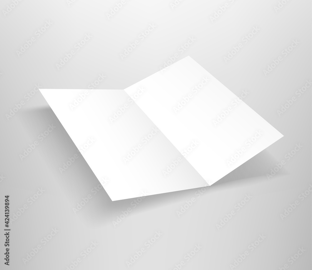 Poster blank paper booklet on a table. template for design. vector mockup