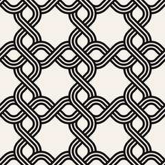 Vector seamless pattern. Modern stylish texture. Repeating geometric tiles. Geometric interlased linear petals.