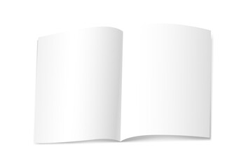 Fototapeta premium Blank paper book isolated on white background. Vector mockup