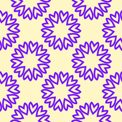 Seamless pattern with purple hearts in round shape, vector illustration
