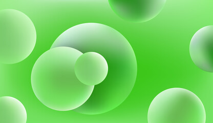 Abstract green vector background with 3d balls