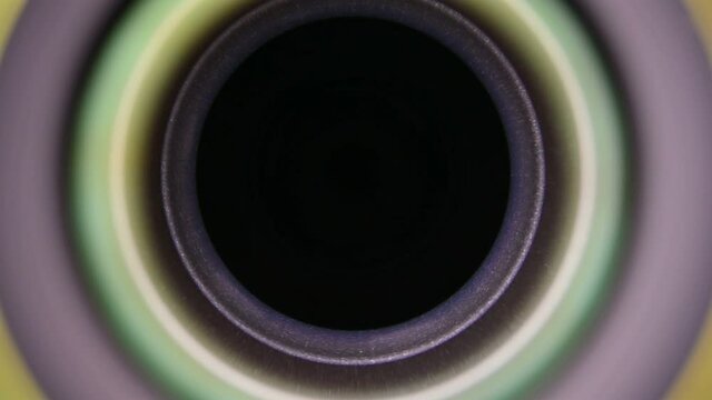 camera lens zoom in and out and some kind like a time tunnel