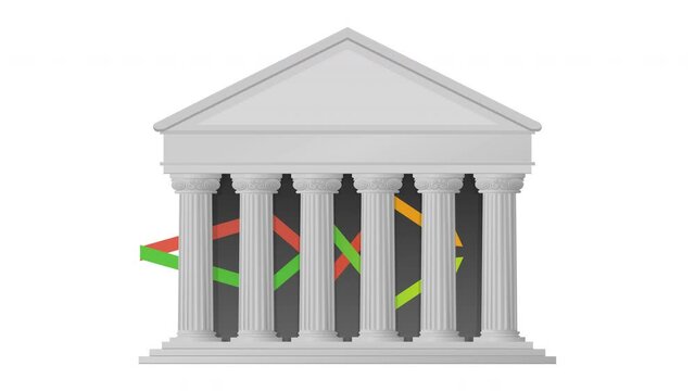Changes in investments and the stock market on a white background (slow)