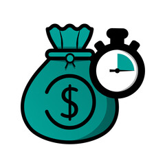 Time Is Money Concept - Vector Illustration Isolated On White Background