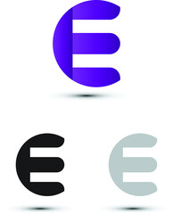 e letter logo with gradient colors in circle
