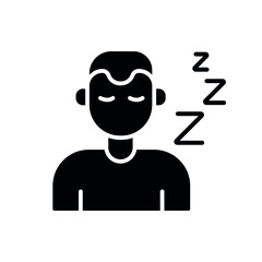 Healthy sleep gleph icon. Health and training. Sport lifestyle. Thin line customizable illustration. Contour symbol. Vector isolated outline drawing.